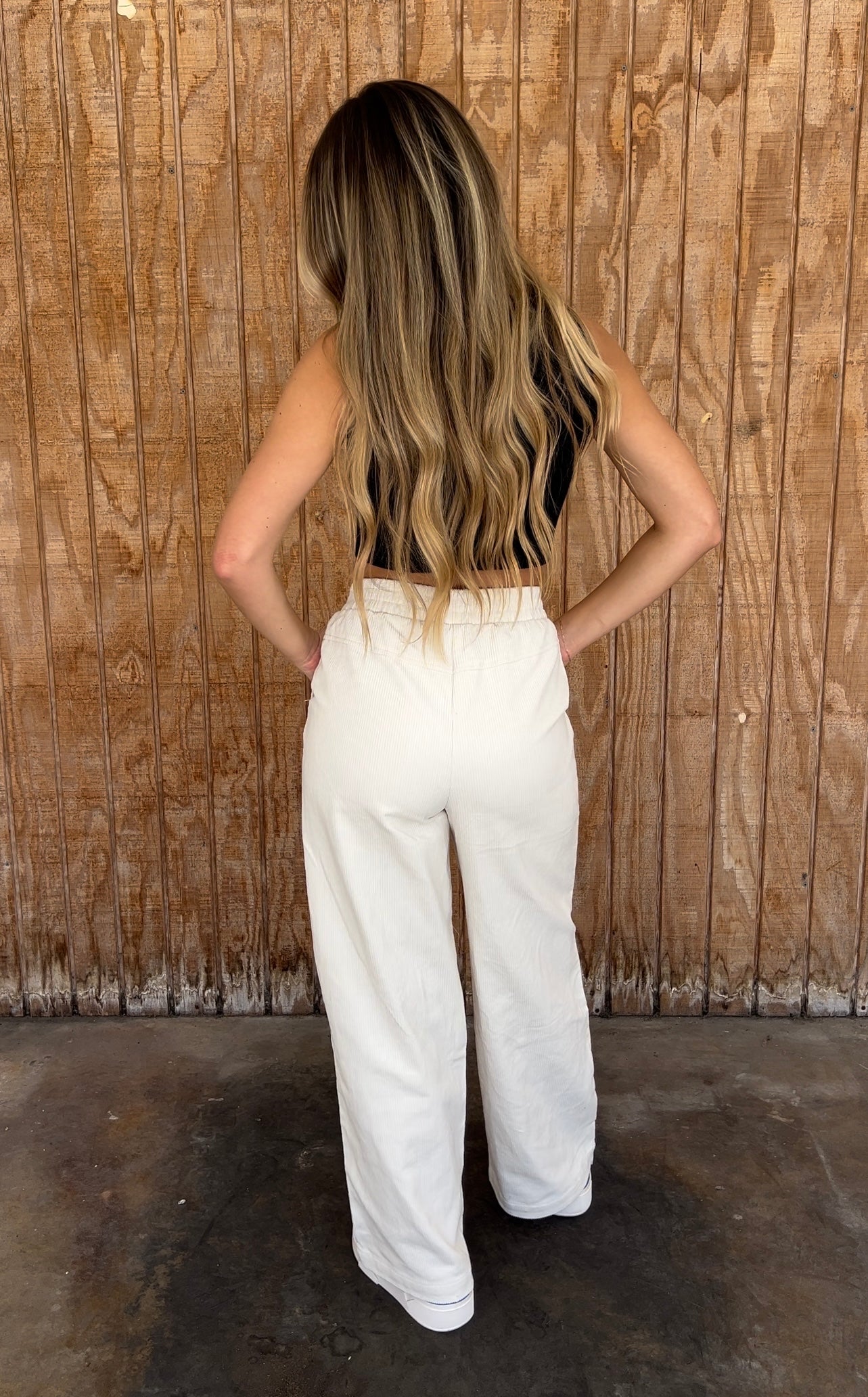 Corduroy Straight Leg High Waisted Pants